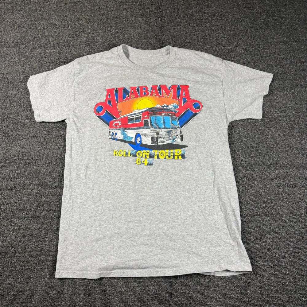 Alabama Roll On Tour 84 Band T-Shirt Grey